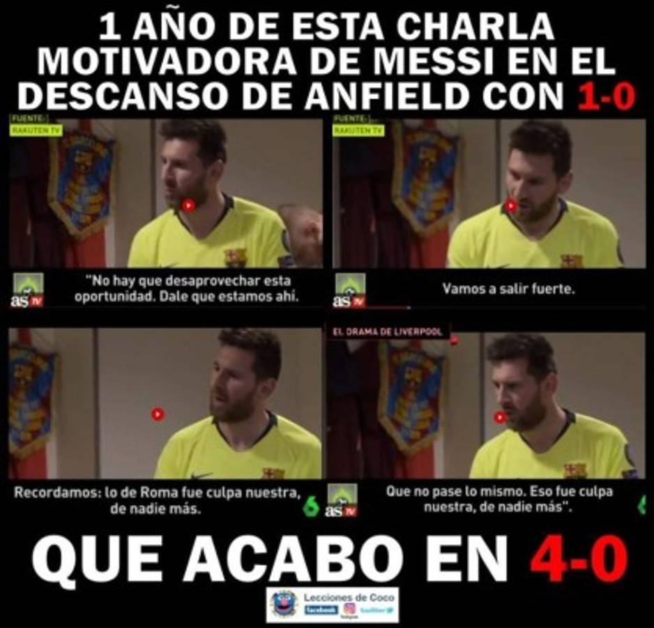 Barcelona, víctima de los memes tras cumplirse un año de la remontada del Liverpool en Anfield