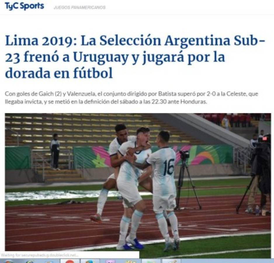 Lo que dicen los medios de Argentina sobre la final ante Honduras en Panamericanos