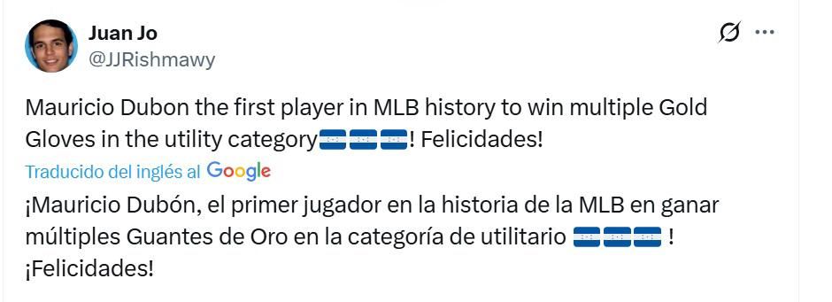 Tiene una habilidad excepcional y historia para Centroamérica, periodistas y aficionados exaltan a Mauricio Dubón por su Guante de Oro 2025