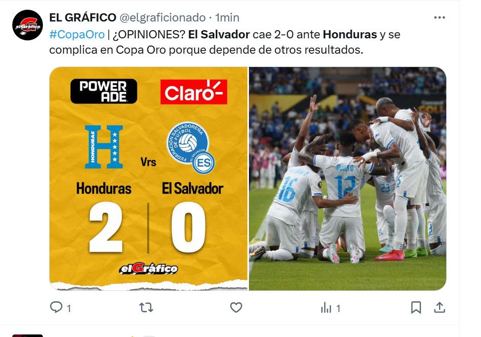 Honduras enmienda el desastre y El Salvador, al borde de la eliminación, las redes explotan con el triunfo catracho en Copa Oro