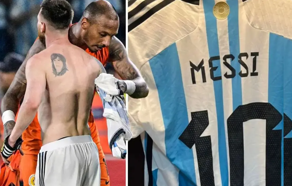 ¿Quién es la mujer? Messi muestra el tatuaje que lleva en su espalda y el portero de Curazao revela qué le dijo el argentino tras el partido