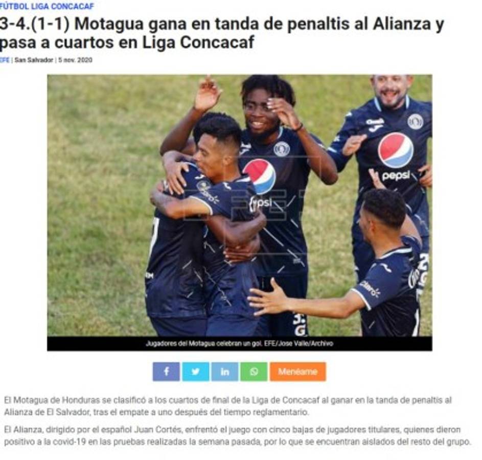 'Castellanos y los penales lo dejaron desolado': La prensa internacional sobre el pase de Motagua en Liga Concacaf