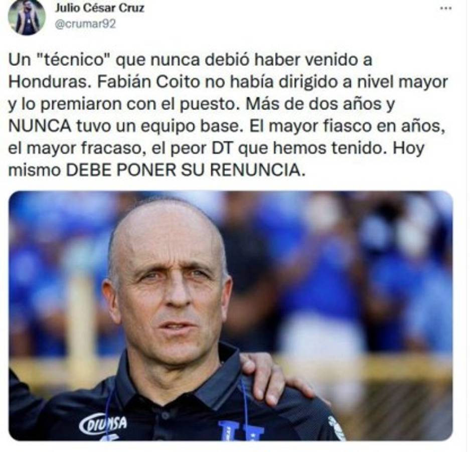 La prensa deportiva reacciona tras el despido de Fabián Coito de la Selección de Honduras