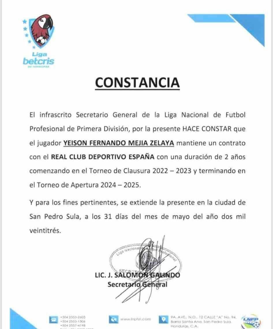 Este es el comunicado que lanzó la Liga Nacional sobre el caso de Yeison Mejía.