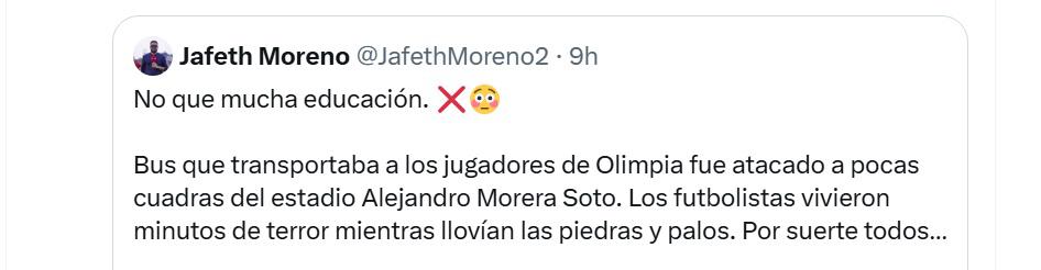 Vergüenza de ataque,  descalificación y Concacaf se hará de la vista gorda: prensa de Honduras condena agresión contra Olimpia en Costa Rica