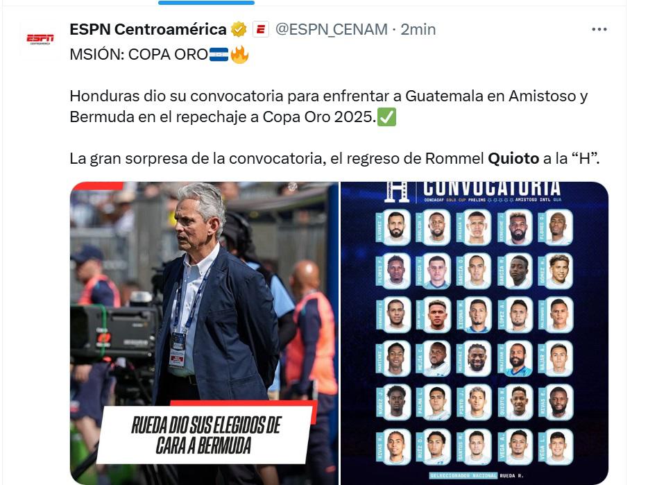 Quioto regresa a la Selección y causa euforia en la prensa de Honduras: “él debe responder en la cancha”