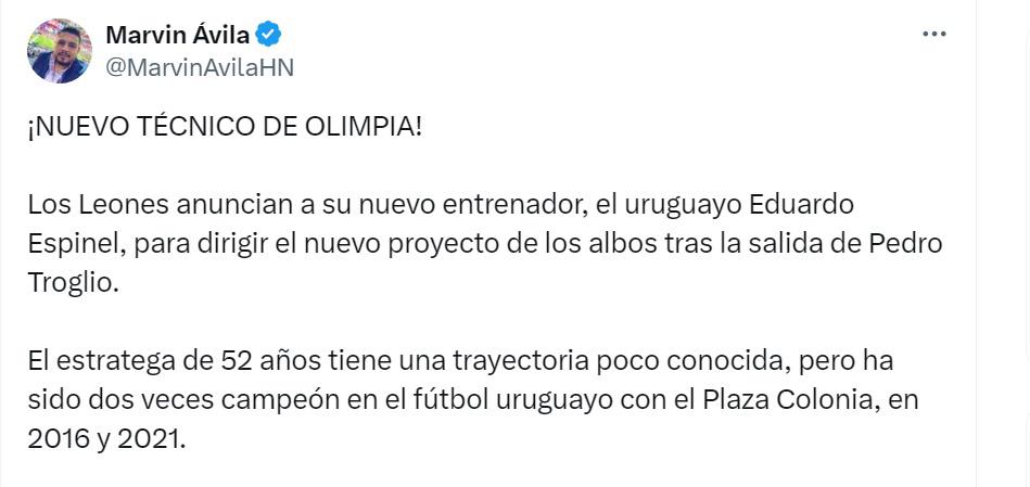 “Tiembla Motagua, Troglio le dejó la vara alta y no es perfil bomba”: prensa hondureña e internacional sobre el nombramiento de Eduardo Espinel como DT de Olimpia
