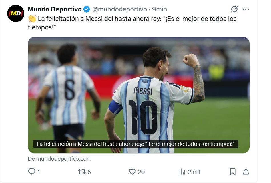 Habló dios, 5 récords y Liberman se desahoga: Prensa se rinde por Messi