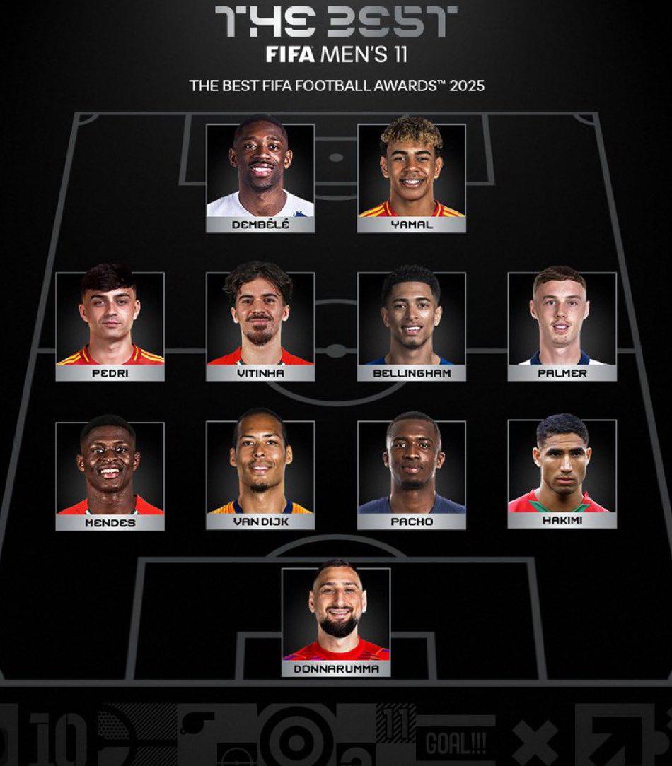 Real Madrid con el gran borrado, Barcelona con dos y PSG arrasa: el mejor 11 del año elegido en el The Best 2025