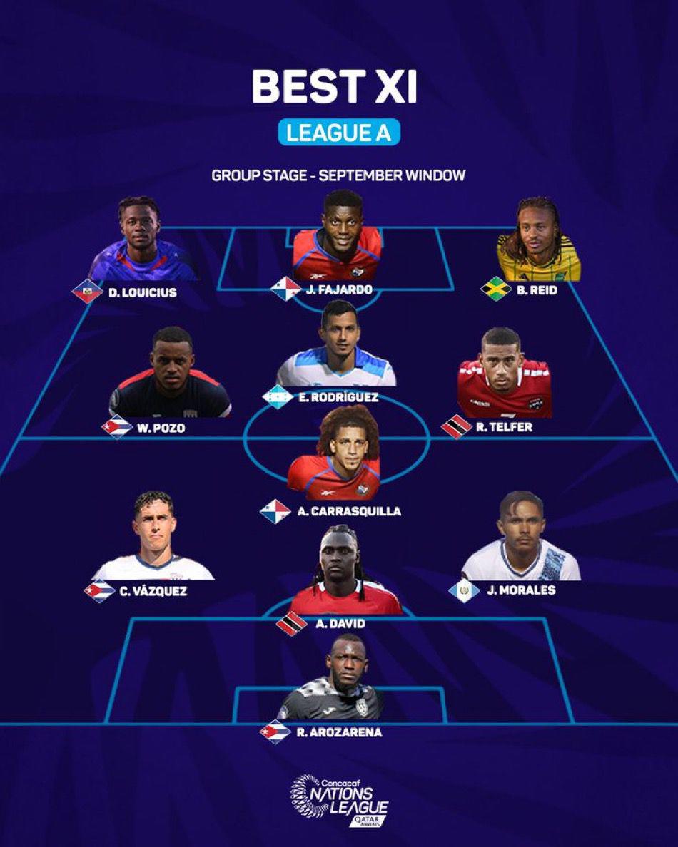 El 11 ideal elegido por Concacaf en la primera ventana de la Nations League de la Concacaf 2023-2024.