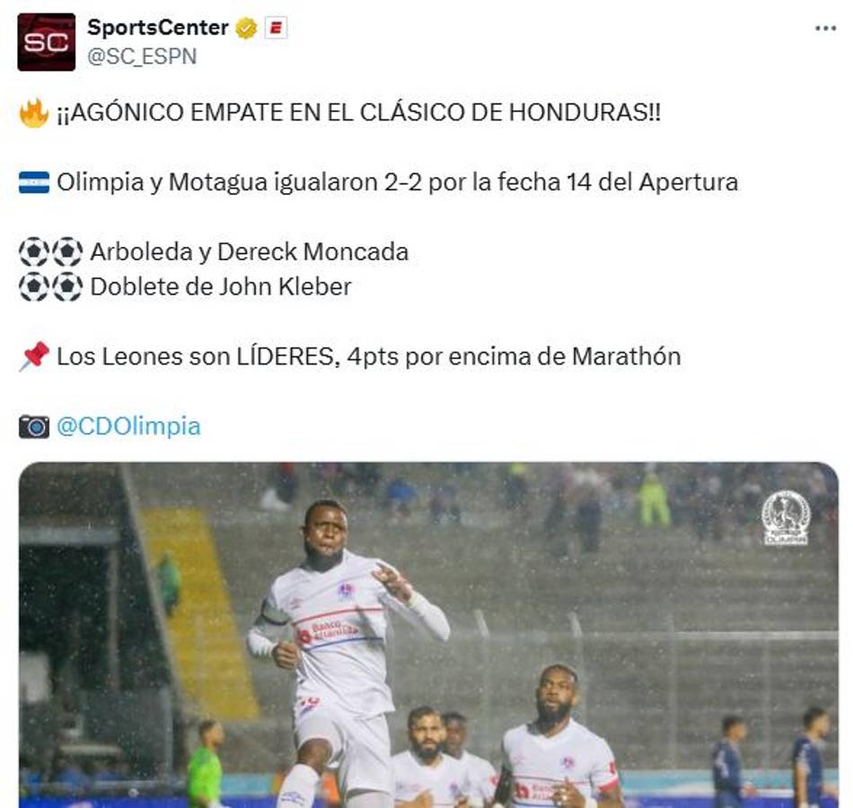 Motagua se dejó empatar de Olimpia en polémico clásico y lo que dice la prensa: Les entra el tembleque; increíble lo del árbitro