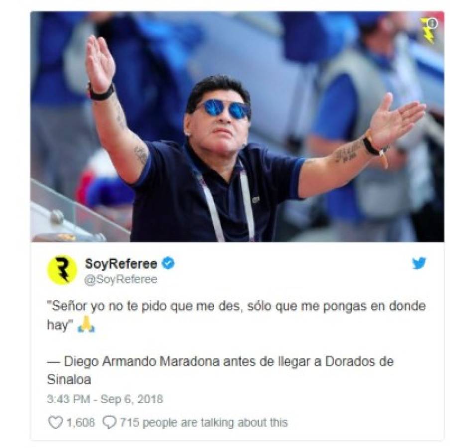 Memes: Revientan las redes con la llegada de Maradona a Dorados de Sinaloa