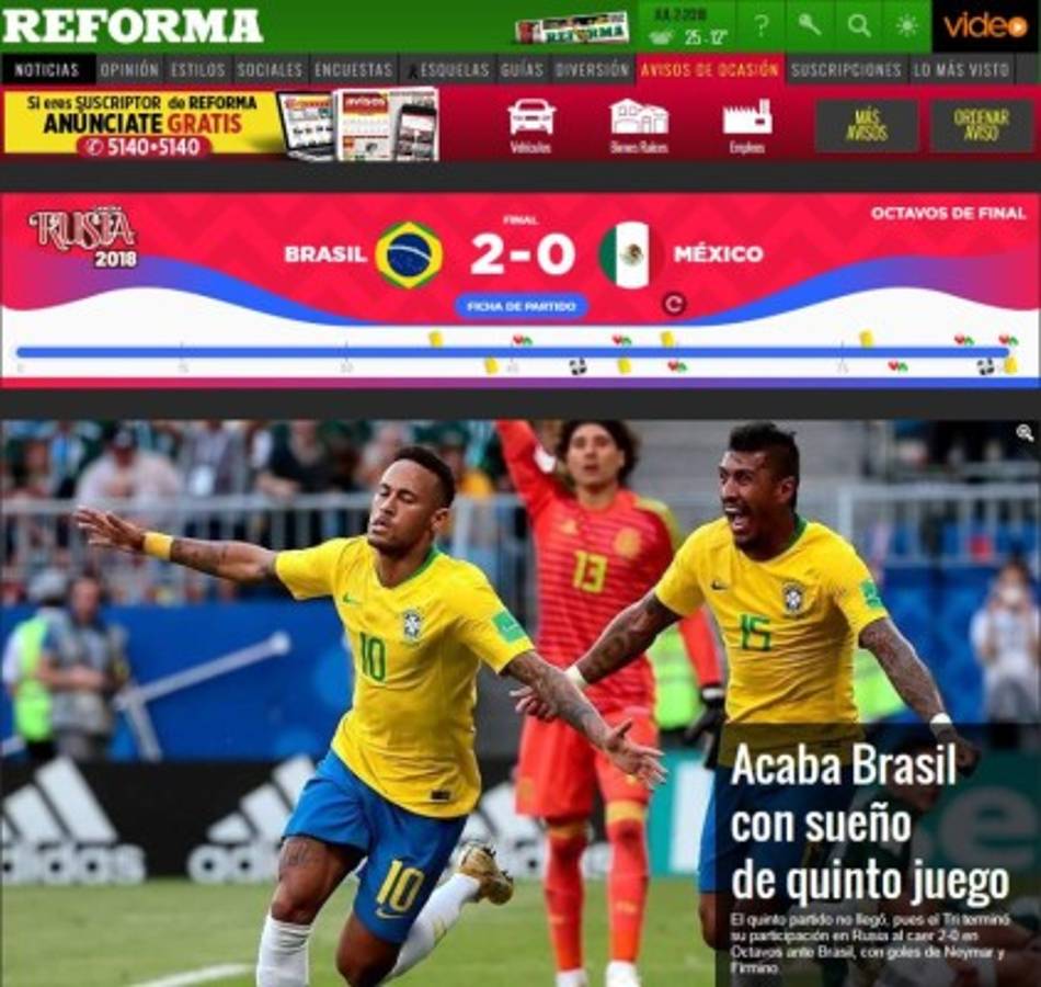 Así reaccionó la prensa mexicana tras la eliminación del Mundial: 'Sigan soñando con el quinto'