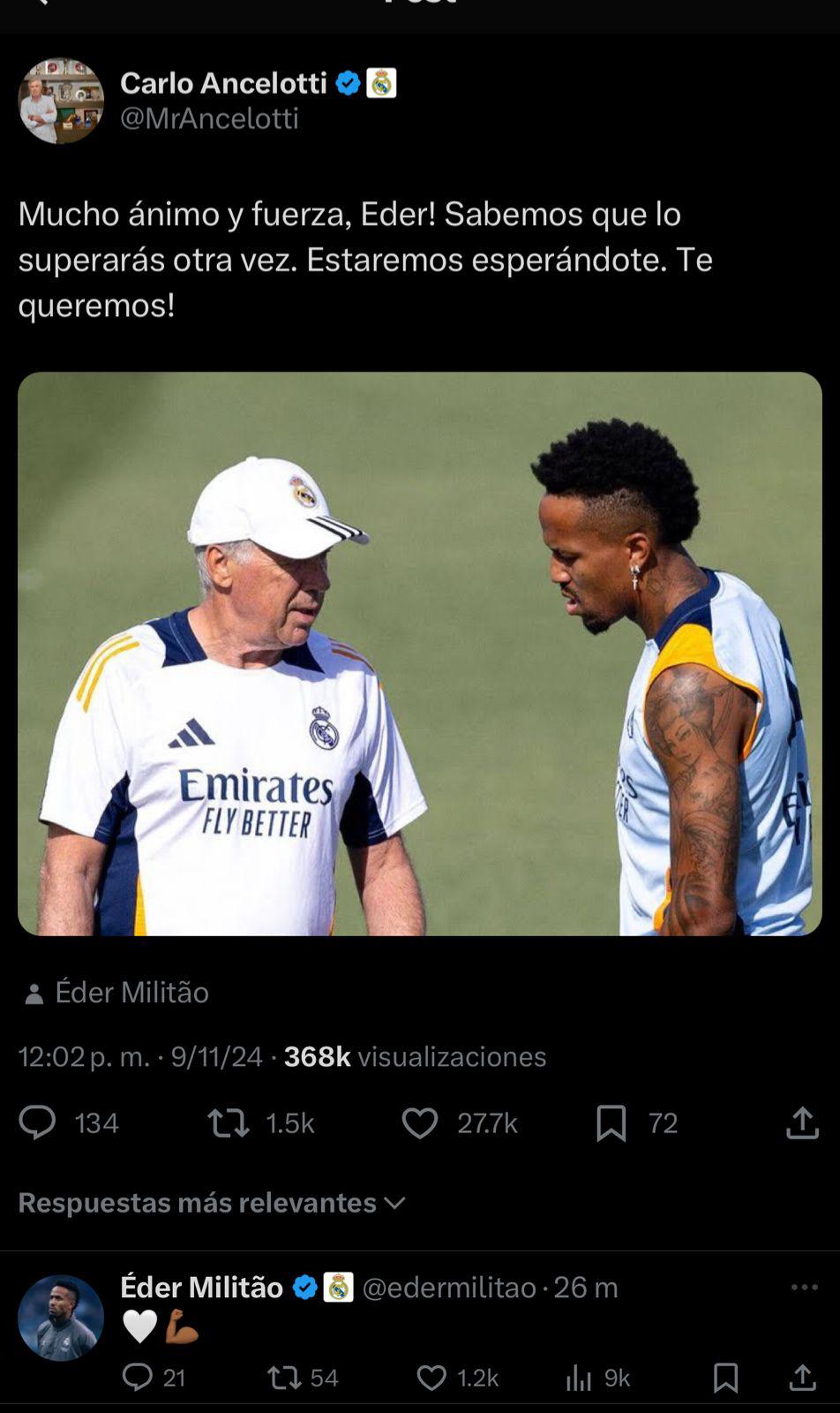 Militao se desahoga en redes y el mensaje de Ramos y Marcelo: el brasileño es arropado por todo el Real Madrid tras su lesión
