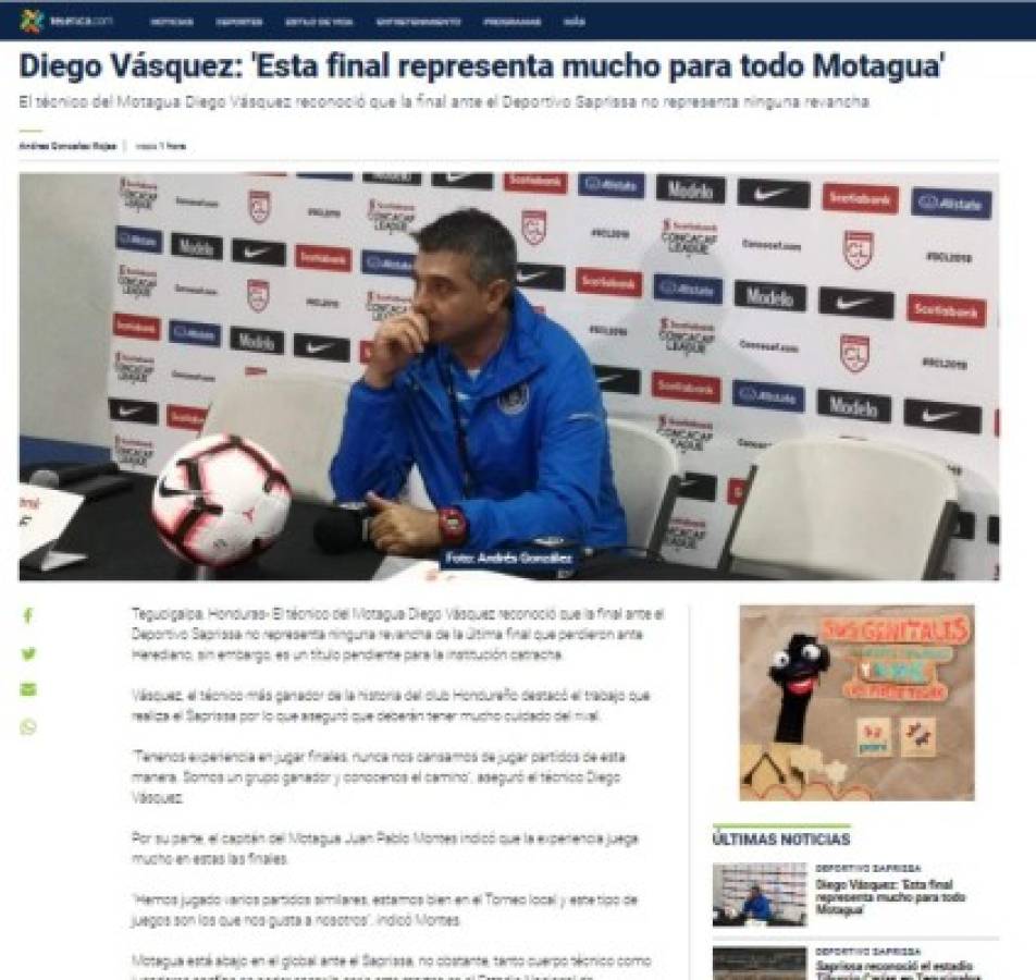 Prensa de Costa Rica: 'Saprissa se somete al infierno; enfrentará a un Motagua decaído'