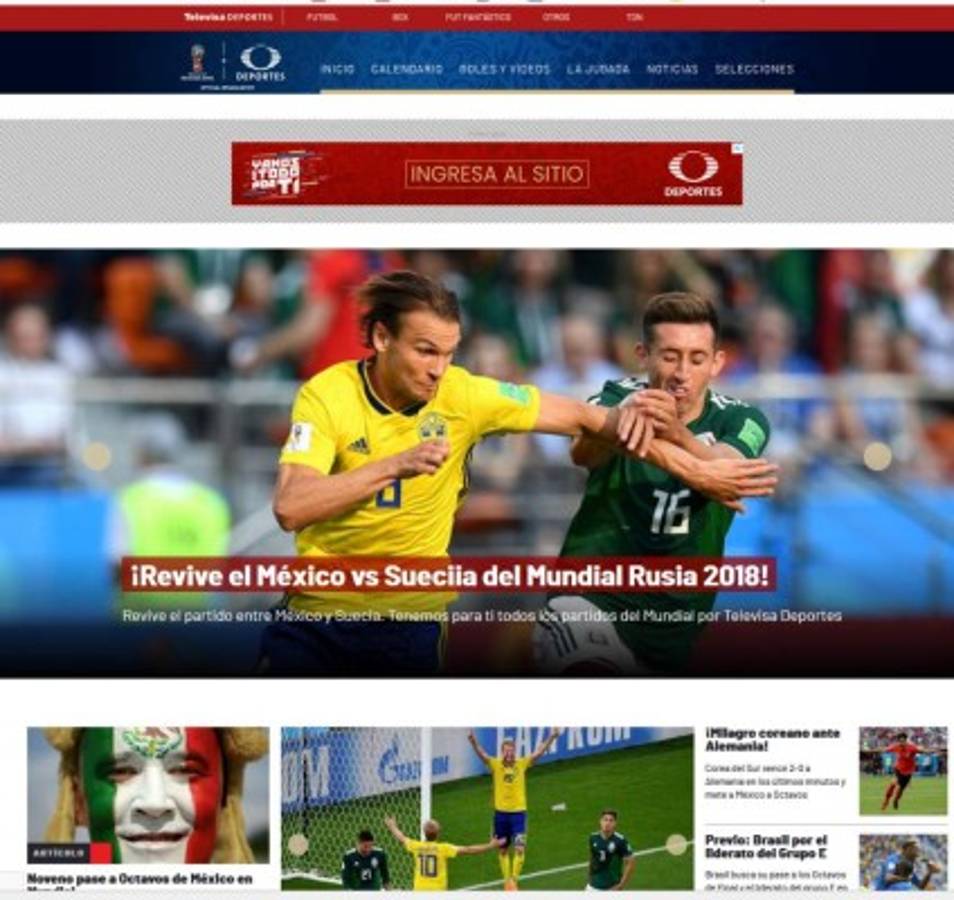Así ve la prensa mundial el pase de México a los octavos de Rusia 2018