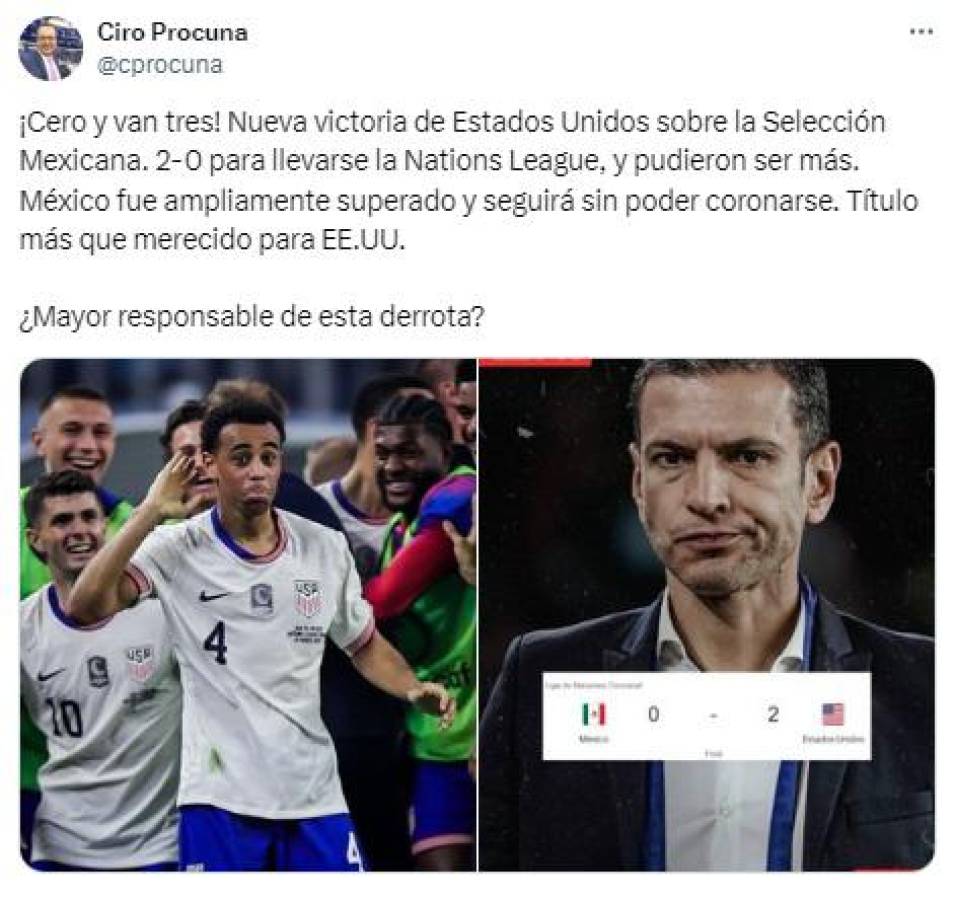 Faitelson señala los culpables: lo que dice la prensa de México luego de caer ante Estados Unidos en Liga de Naciones