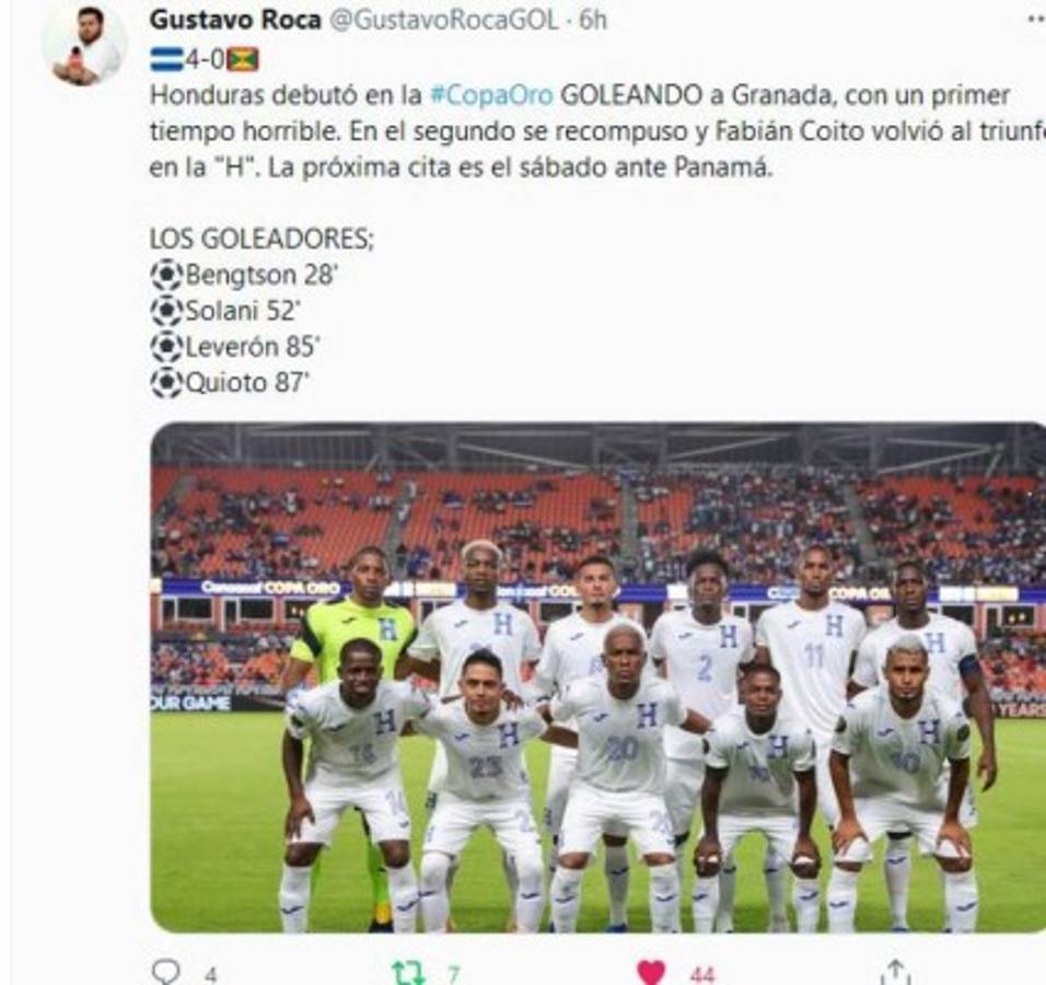 'La gran H se estrena', 'Queda mucha tarea': en las redes se comenta el debut de Honduras en Copa Oro