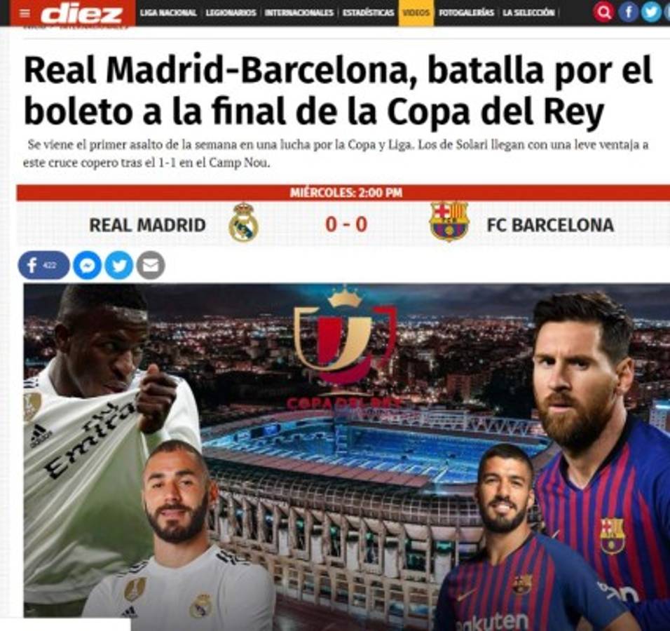 Lionel Messi se roba las portadas del clásico Real Madrid vs Barcelona en Copa del Rey  
