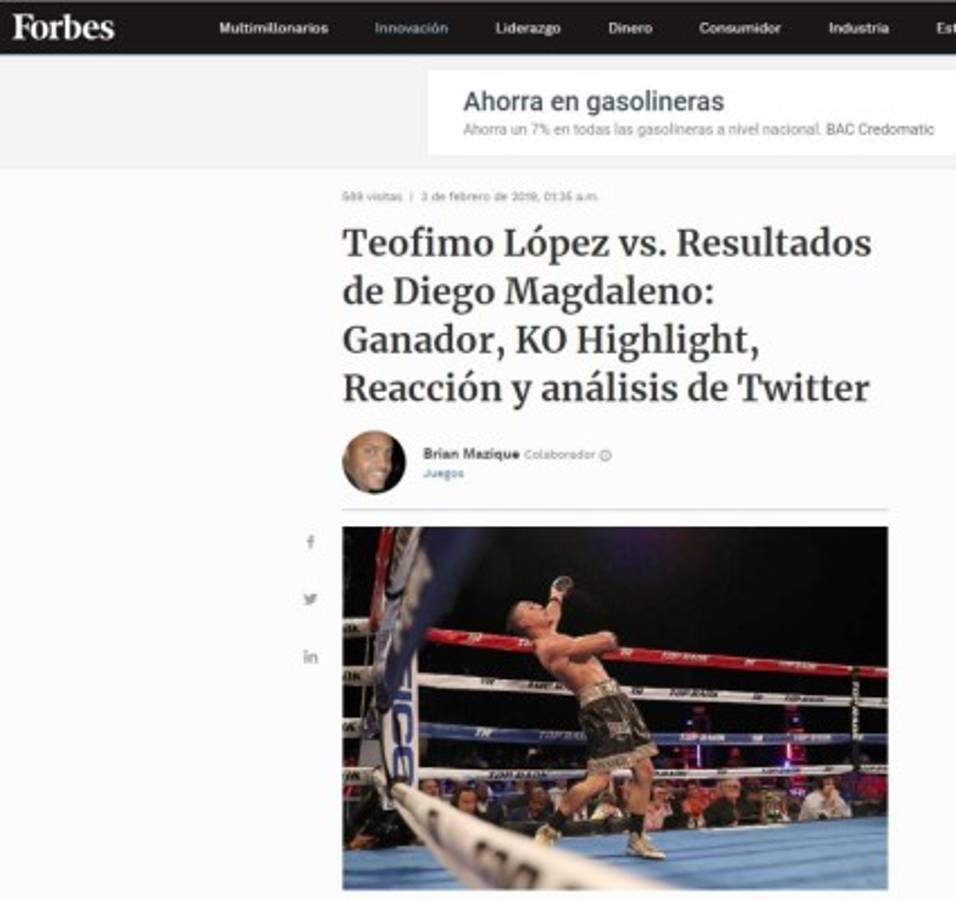 Lo que dicen los medios sobre el nocaut de Teófimo López