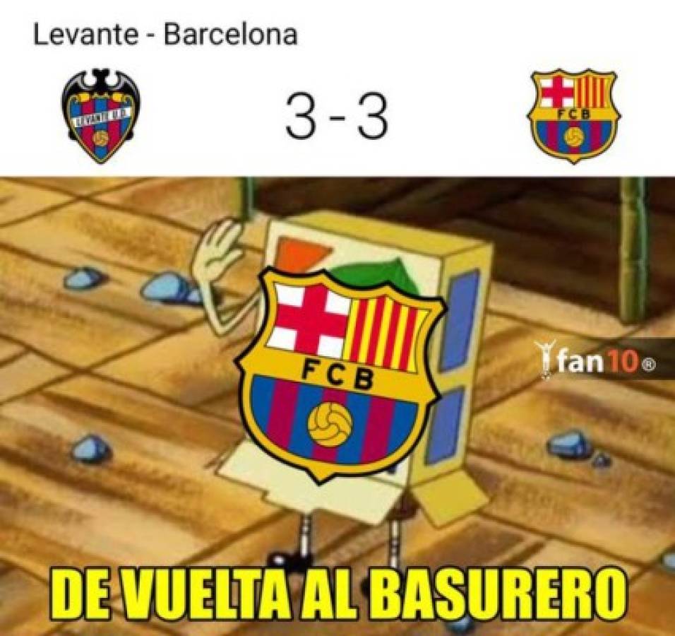 Masacran al Barcelona con divertidos memes tras no poder contra el Levante en la liga española