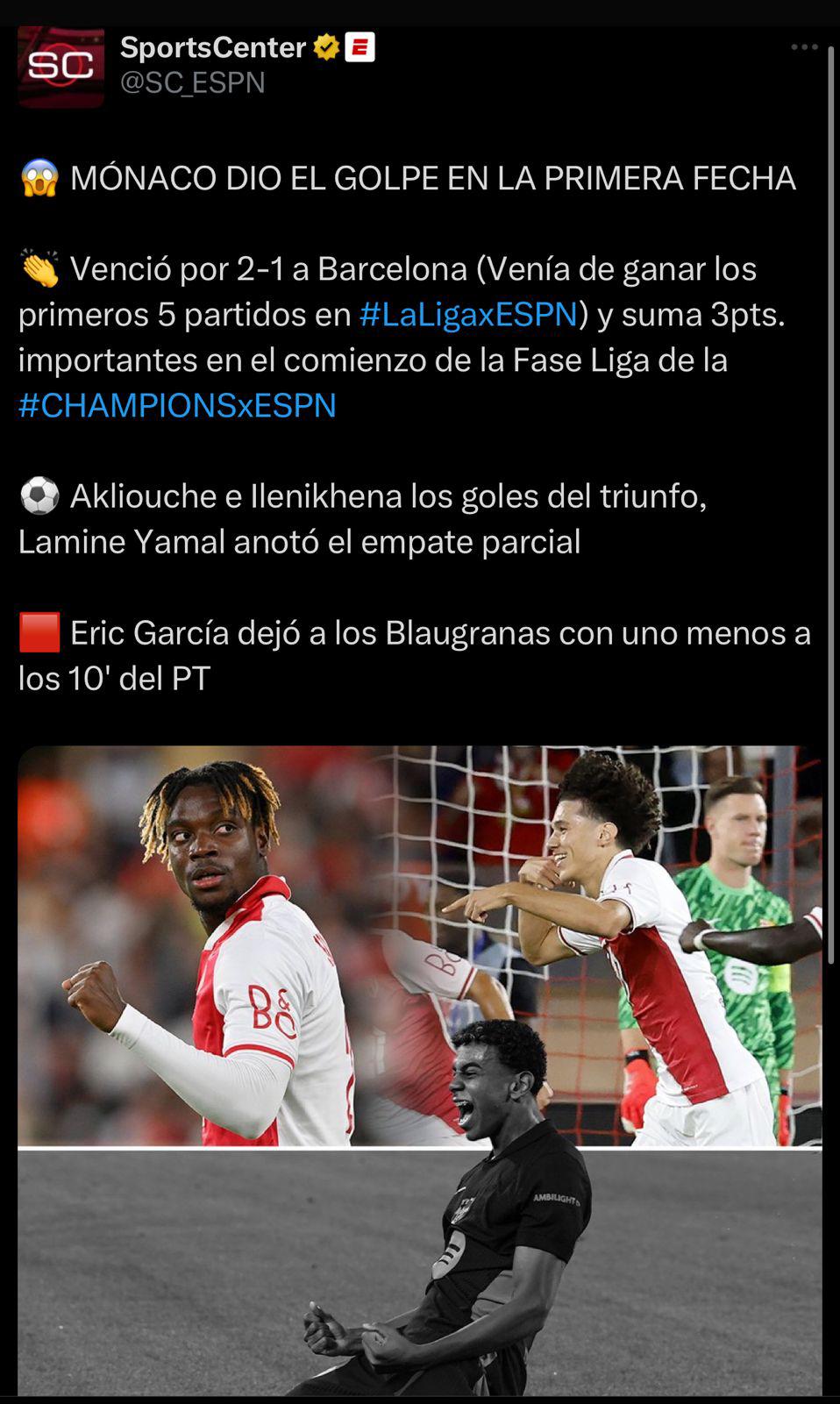 “Aparecen los fantasmas” “De vuelta a la tierra”: la reacción de la prensa tras la caída del Barca ante Mónaco en Champions