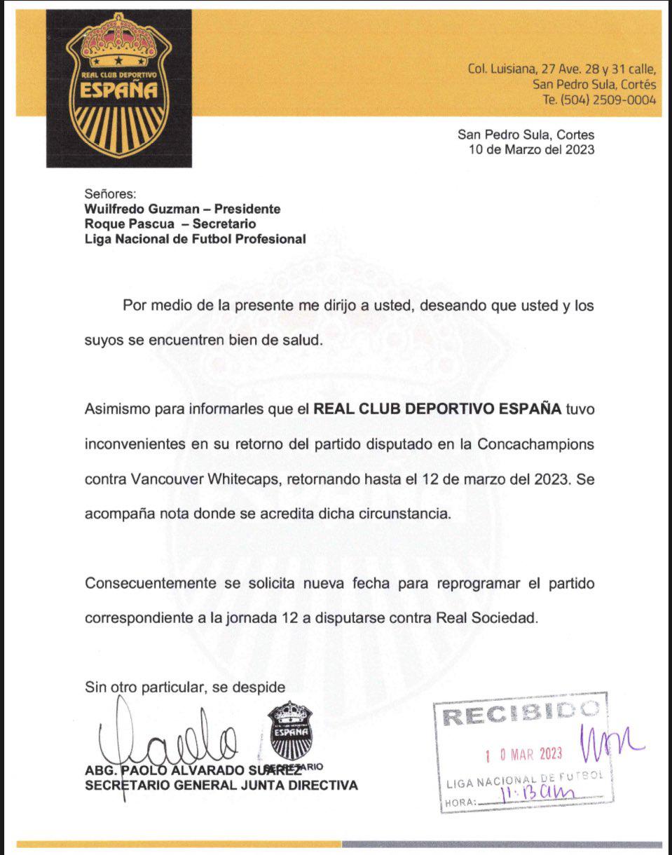 La reacción de Ricardo Elencoff a la petición de Real España de suspender el juego ante Real Sociedad por quedar varados en Dallas