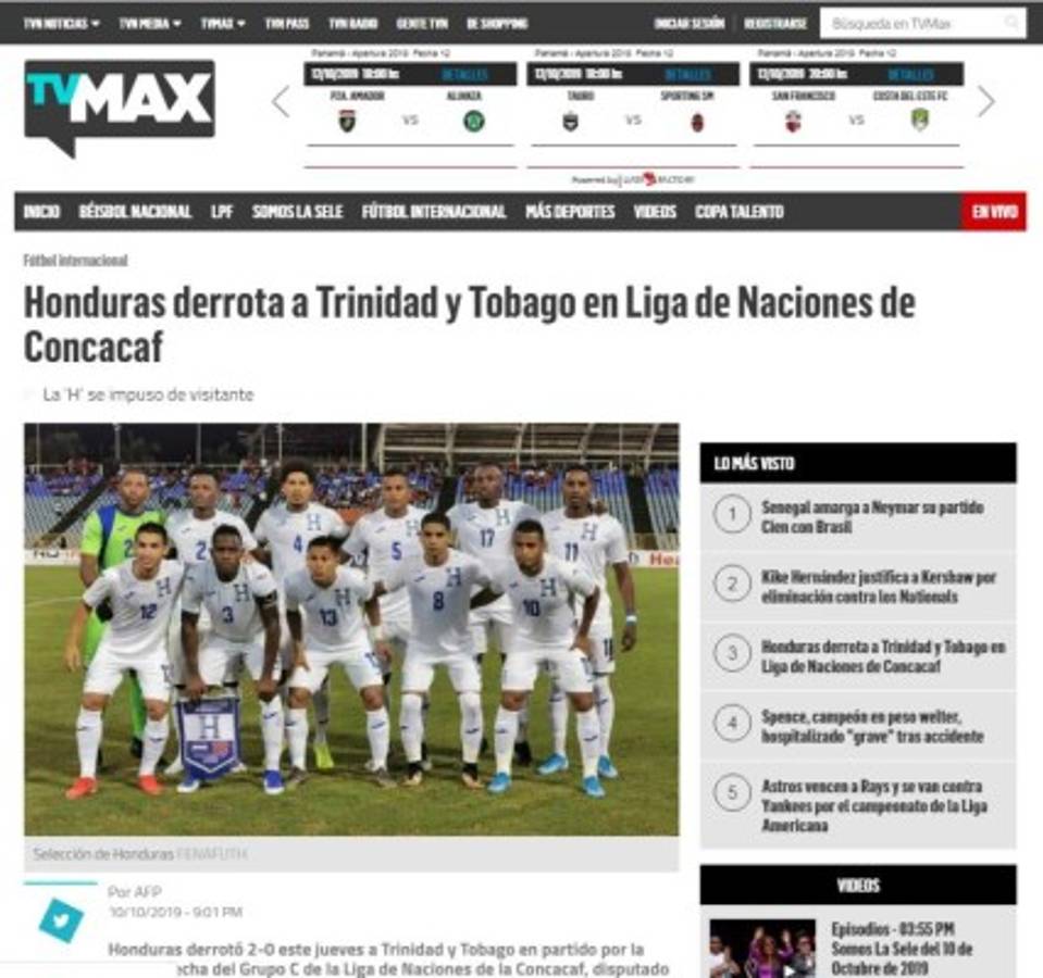 Luego del triunfo ante Trinidad y Tobago, esto dicen los medios sobre Honduras