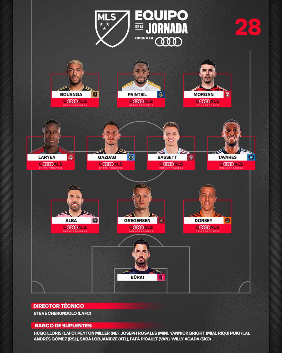 Este fue el equipo ideal de la jornada 28 de la Major League Soccer.