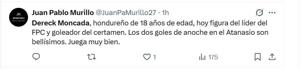En Italia y Brasil lo destacaron: Honduras tiene una joya, Que Francis logre esa dupla con Keyrol Figueroa, las opiniones sobre Dereck Moncada
