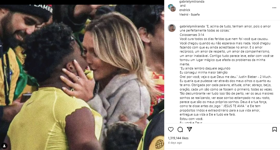 ¿Por una apuesta? Así es la bella novia de Endrick y reveló cómo se conocieron: “No sabía que era jugador”