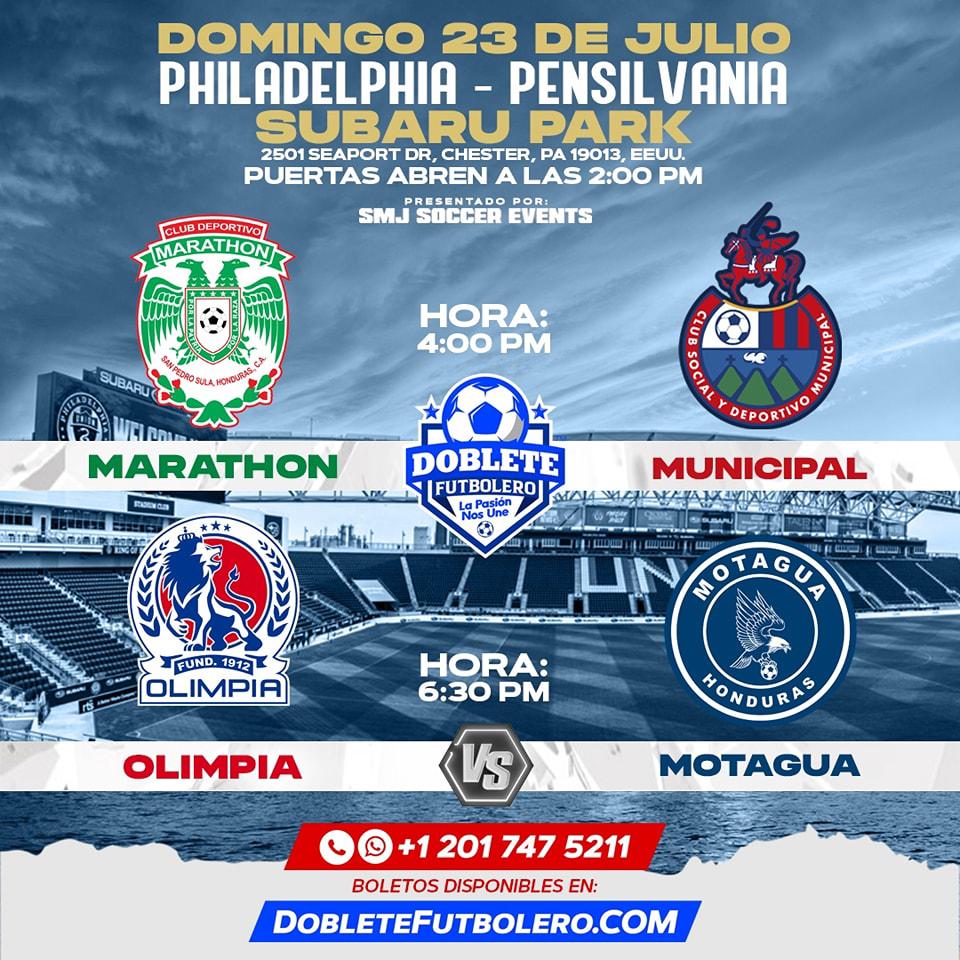 Marathón, Olimpia y Motagua jugarán en el Subaru Park de Philadelphia, Pensilvania.