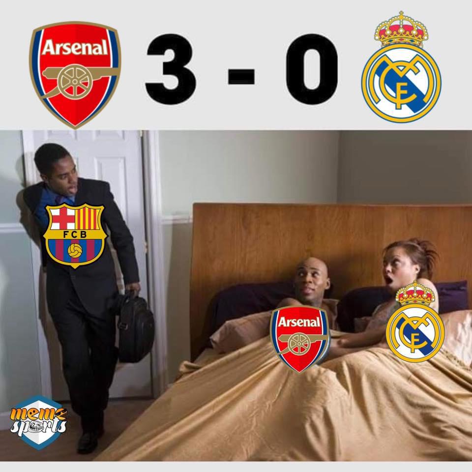 Courtois y Barcelona son protagonistas: los memes destruyen al Real Madrid tras goleada del Arsenal en Champions League