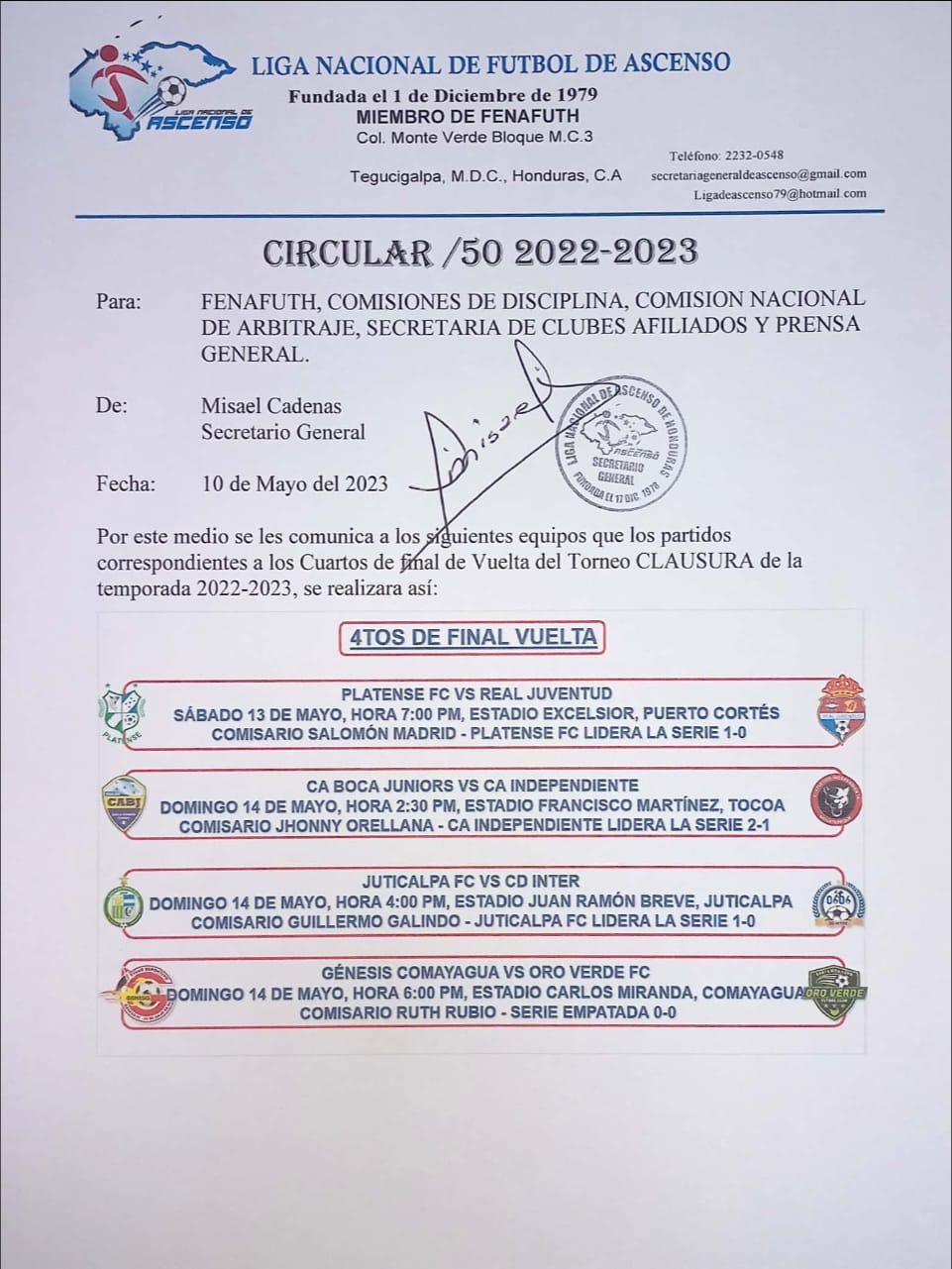 La Liga de Ascenso oficializa fechas, horarios y sedes de los choques de vuelta del Clausura 2023