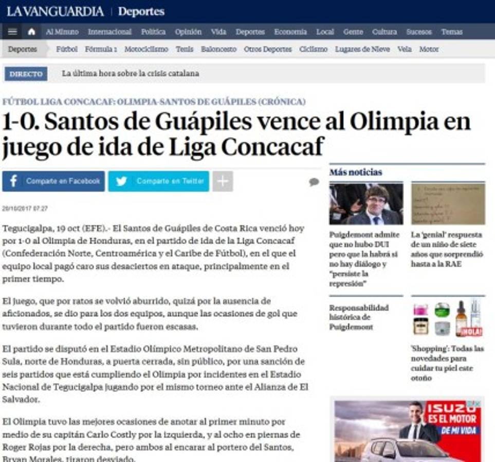 PORTADAS: Así reaccionan los medios luego del triunfo de Santos ante Olimpia