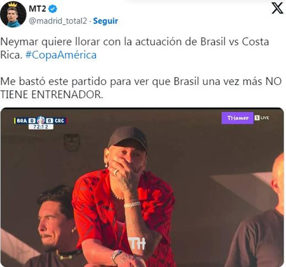 Ronaldinho protagonista y Vinicius víctima: los memes que dejó el amargo empate Brasil-Costa Rica en Copa América