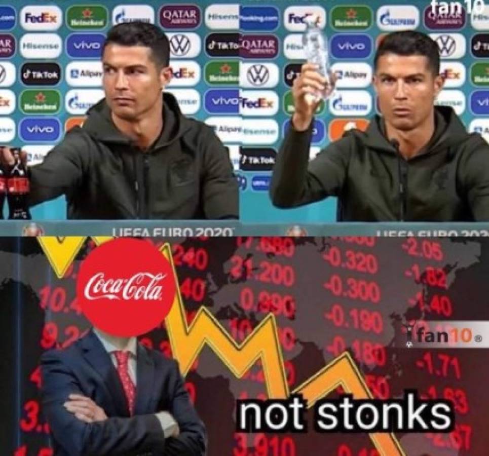 Los memes del rechazo de Cristiano Ronaldo a famosa gaseosa y por su doblete con Portugal