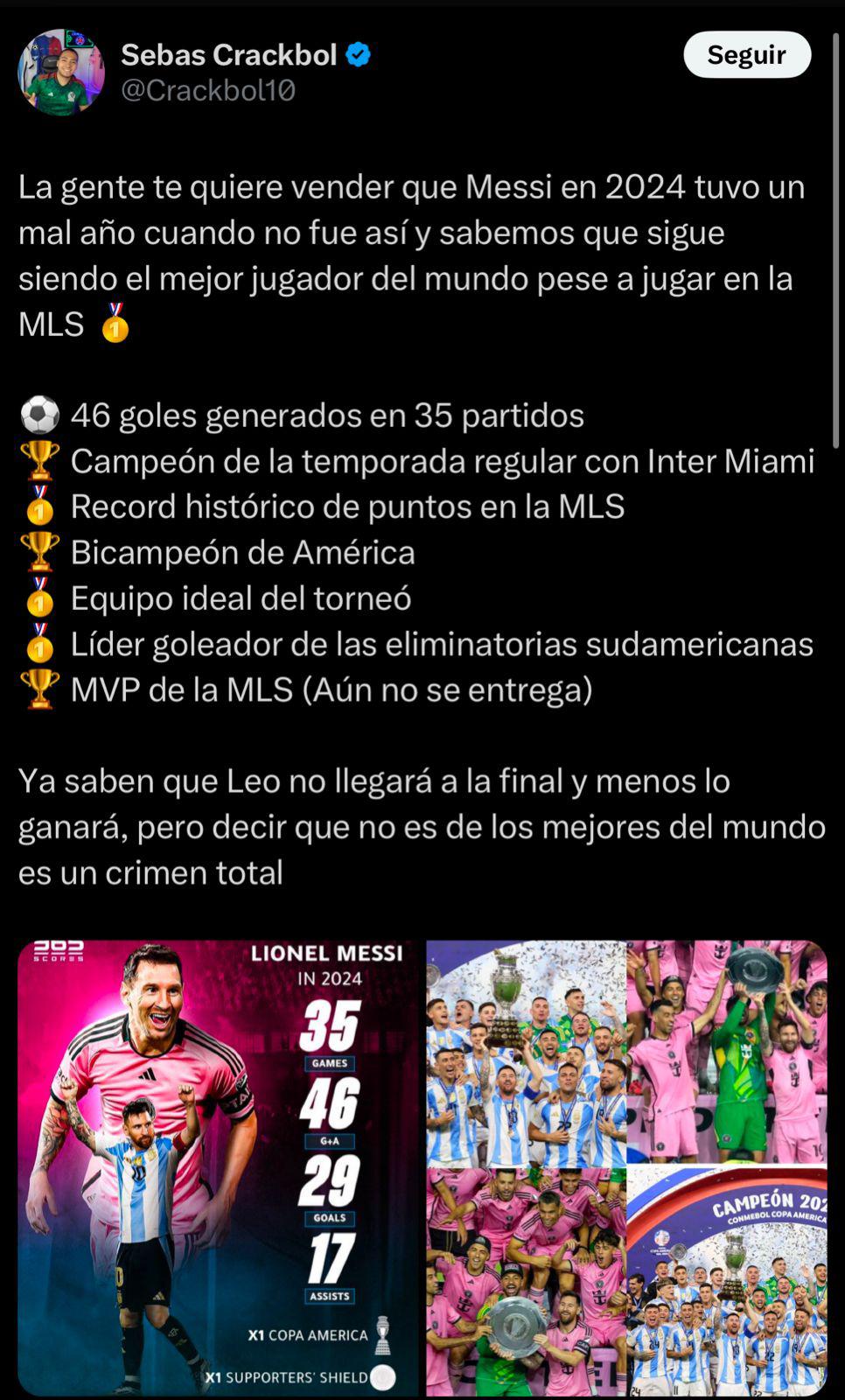 “Es una vergüenza futbolística”: la prensa estalla tras la nominación de Messi a los Premios The Best 2024