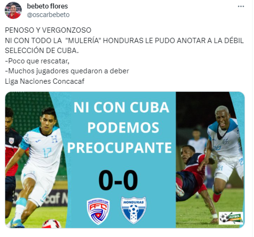 Honduras empata 0-0 frente a Cuba; la Bicolor no se cansó de perdonar