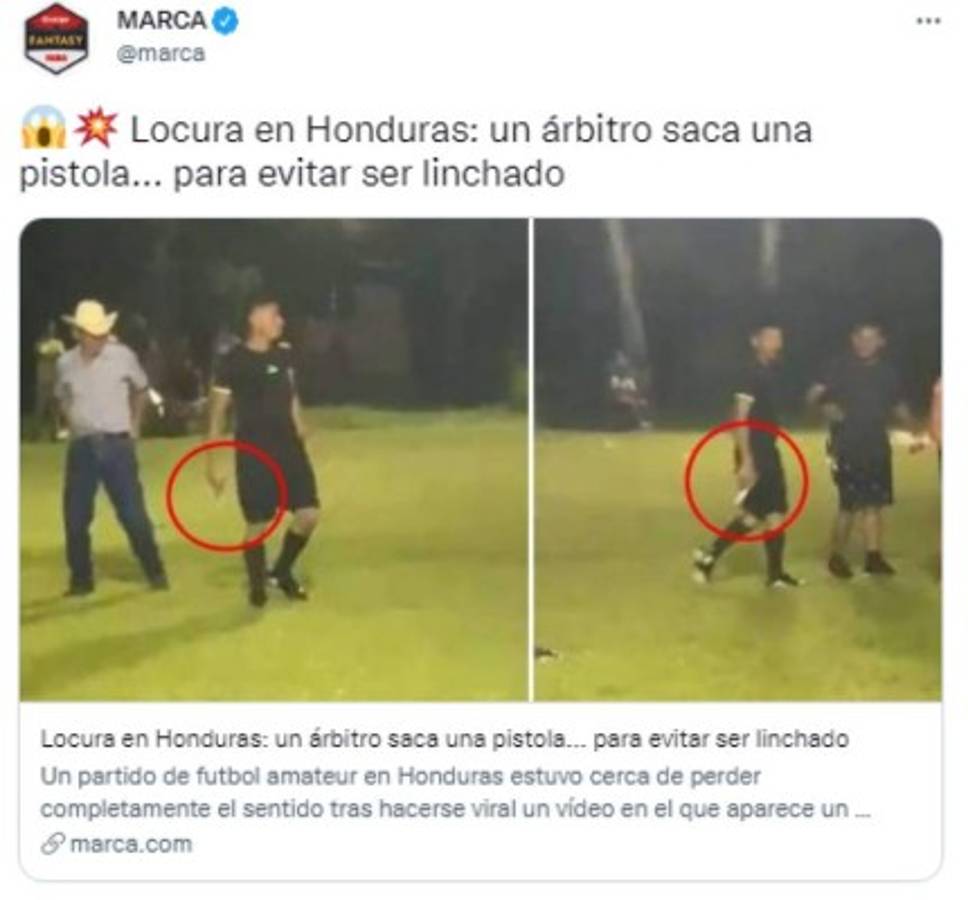 'Barbaridad en Honduras': La repercusión mundial que generó el árbitro que sacó una pistola en Copán  