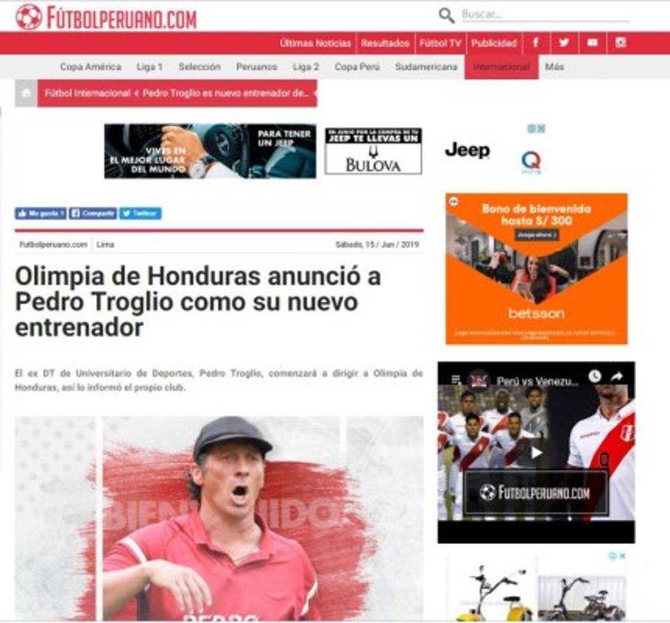 Así reaccionaron los medios internacionales luego de que Pedro Troglio fichara por el Olimpia