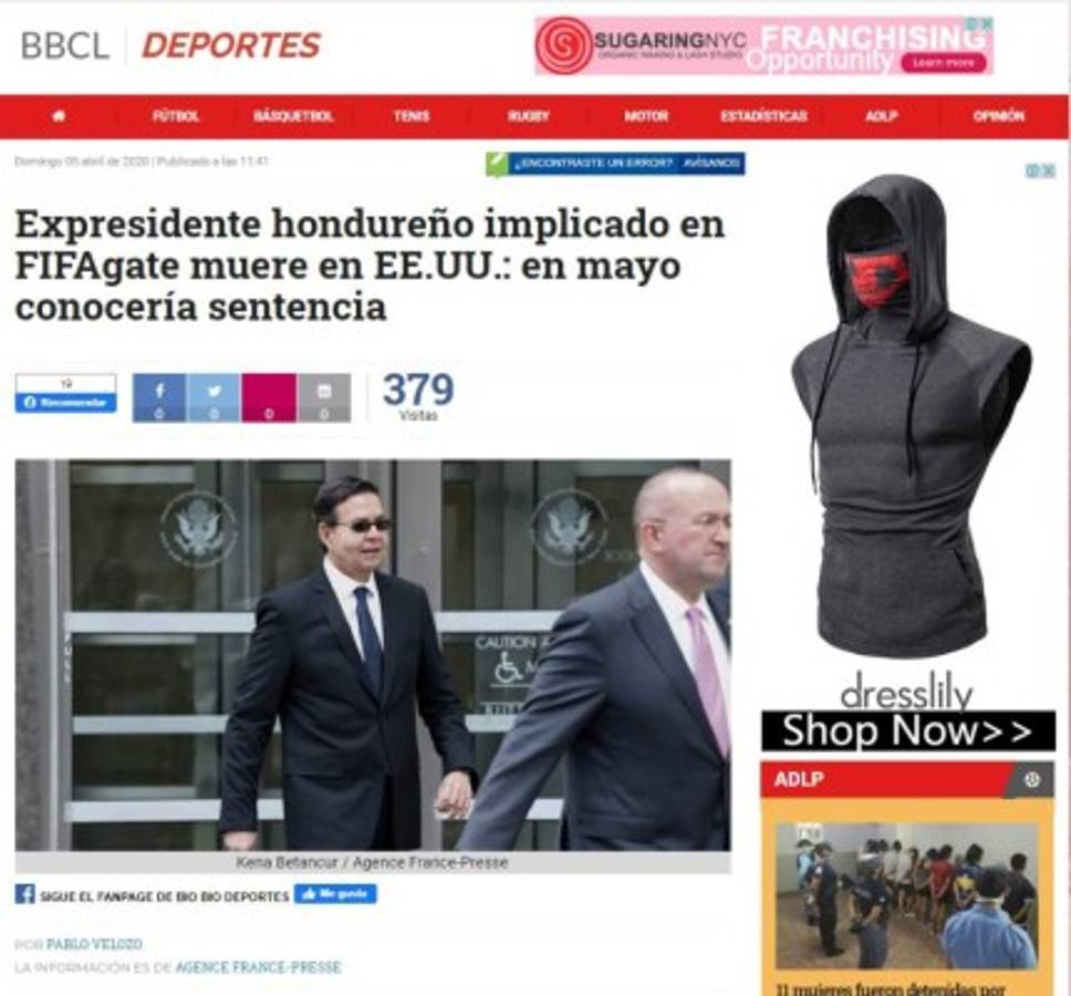 Así reaccionaron medios internacionales tras muerte de Rafael Callejas