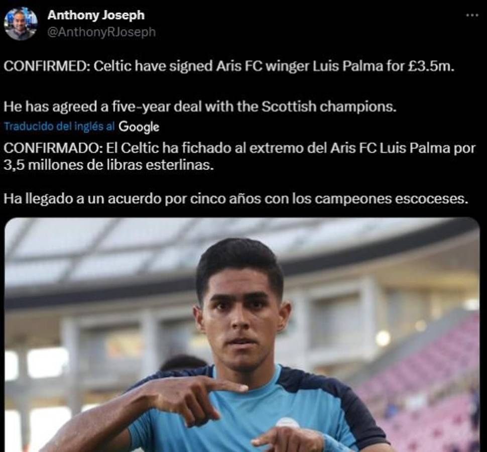 “Celtic está encantado”, “Luis Palma con número de crack”: Prensa internacional y nacional reacciona al fichaje del hondureño