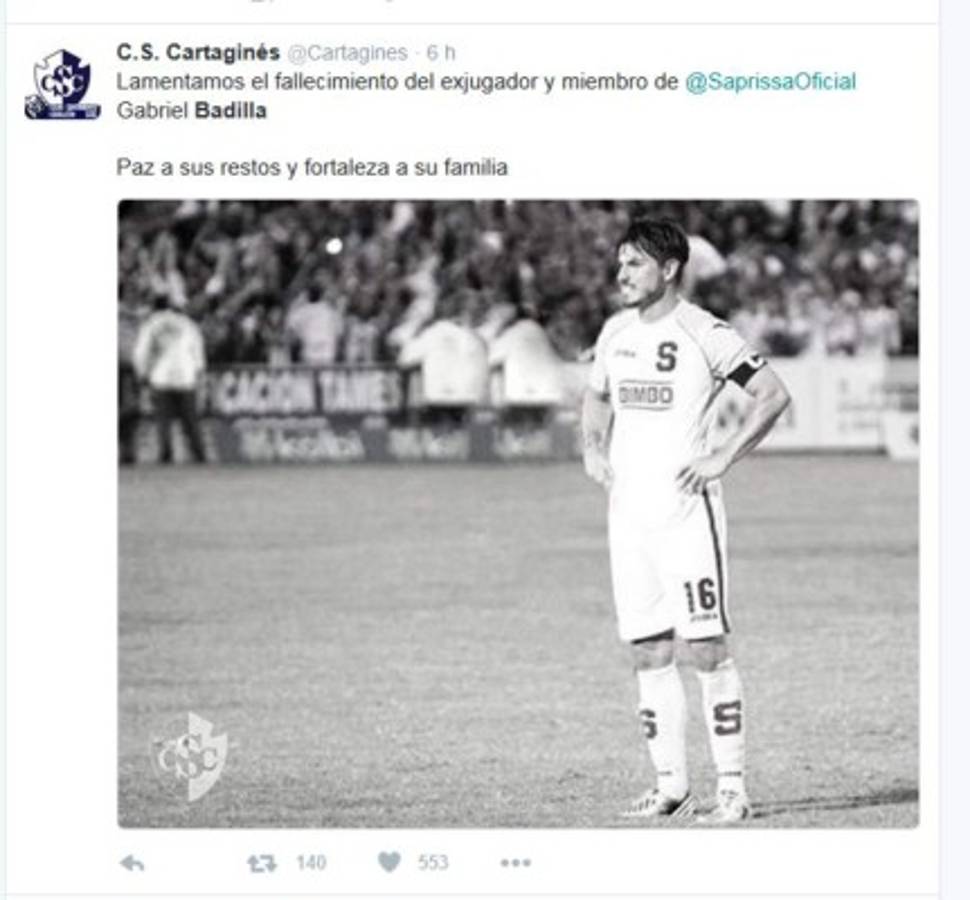 ¡QUÉ TRISTE! El fútbol costarricense llora la muerte de Gabriel Badilla