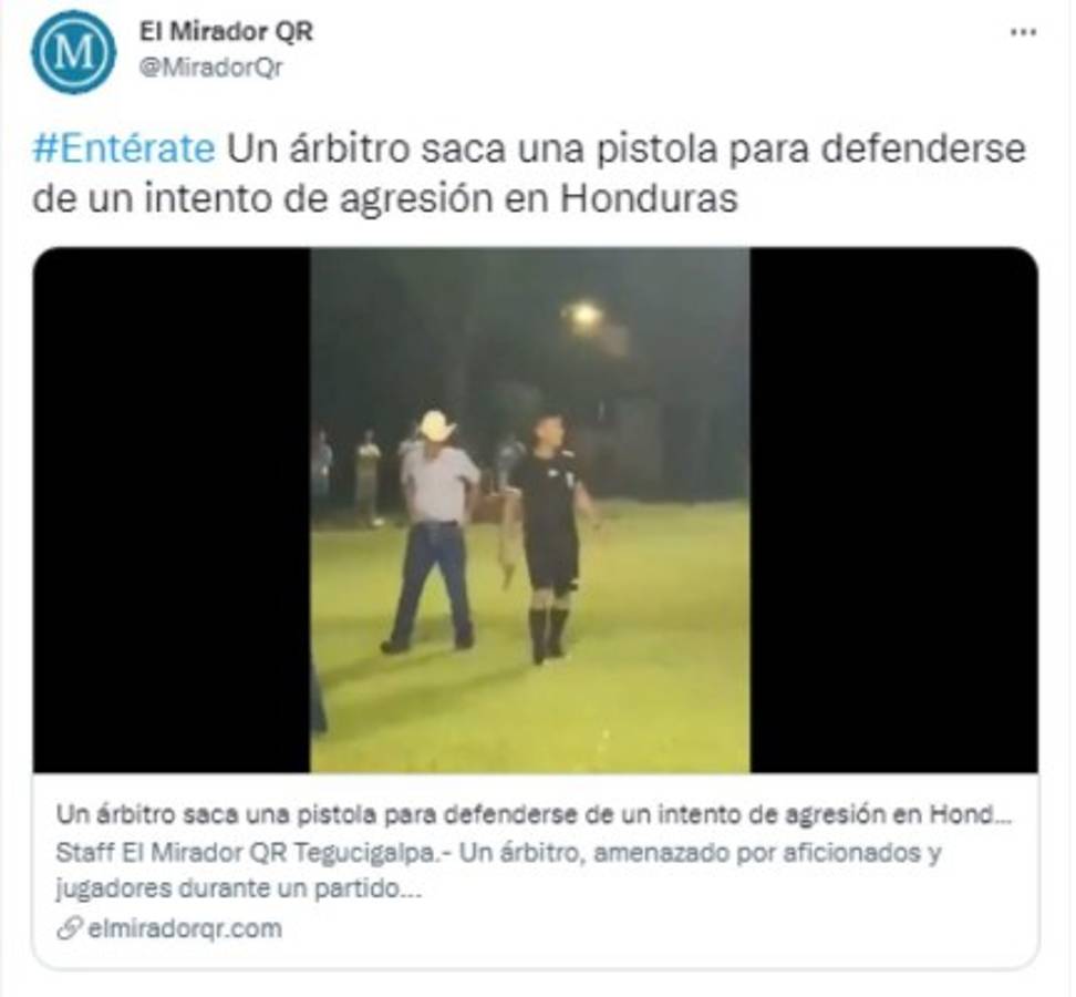'Barbaridad en Honduras': La repercusión mundial que generó el árbitro que sacó una pistola en Copán  