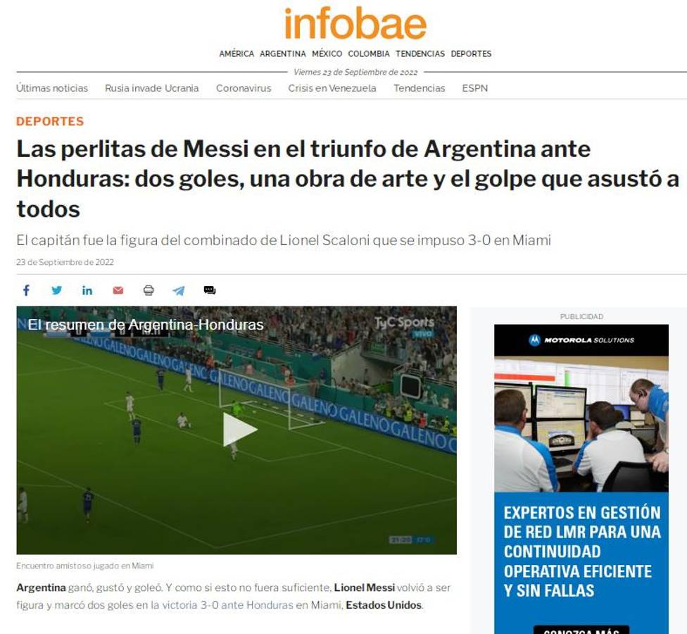 ¡Así hablan de Messi y Héctor Castellanos! La reacción de la prensa argentina luego de golear a Honduras: “responden con violencia”