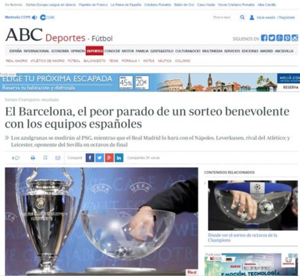 Prensa sobre la Champions: Hueso duro para el Barça, perla para Madrid