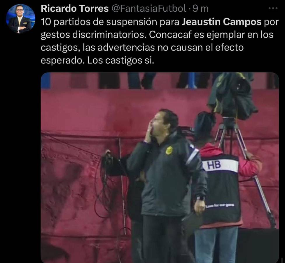 Le salió caro: la prensa tica y hondureña reacciona al castigo de 10 partidos que recibió Campos por parte de Concacaf