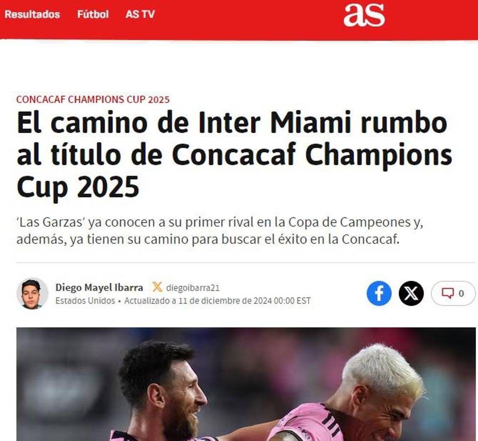 Lo que dice la prensa internacional sobre los cruces de la Copa de Campeones de Concacaf y del rival del Inter Miami de Messi