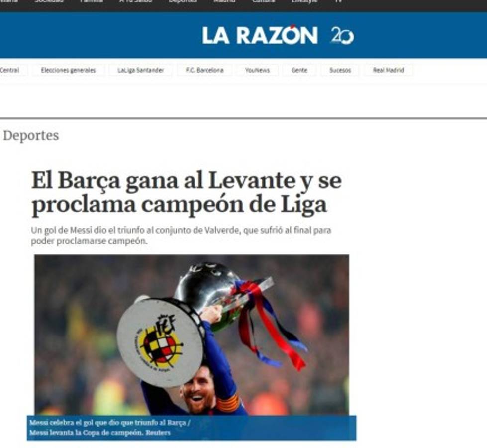 La prensa internacional se rinde a Messi y el Barcelona tras su dominio en España  